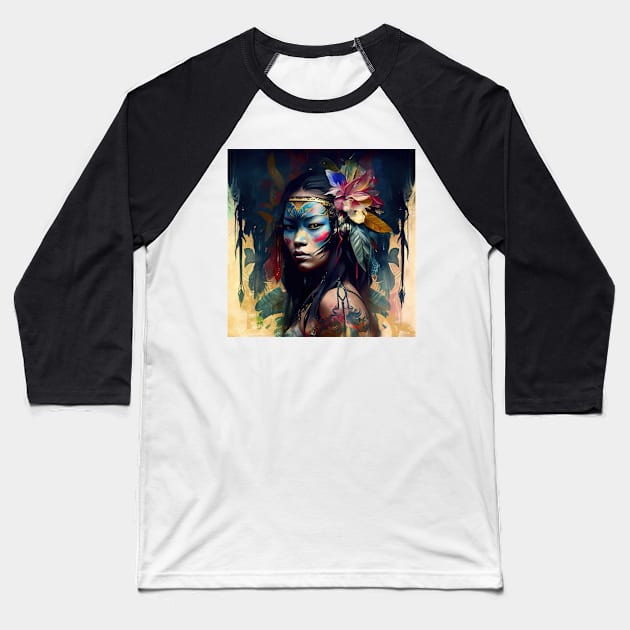 Powerful Asian Woman #2 Baseball T-Shirt by Chromatic Fusion Studio